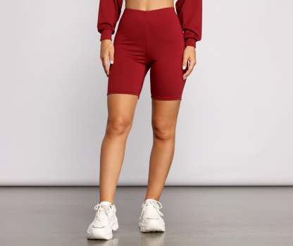 Good Vibes High Waist Biker Shorts - Lady Occasions