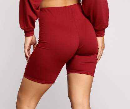 Good Vibes High Waist Biker Shorts - Lady Occasions