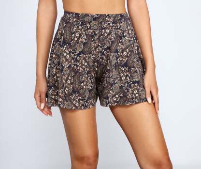 Paisley Chic High Waist Shorts - Lady Occasions
