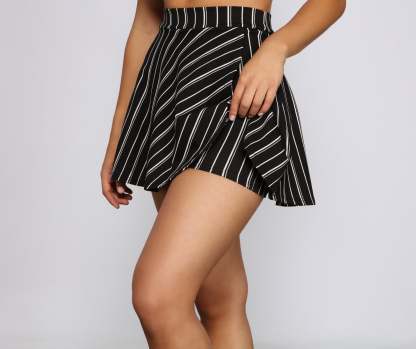 Striped And Stylish Skort - Lady Occasions