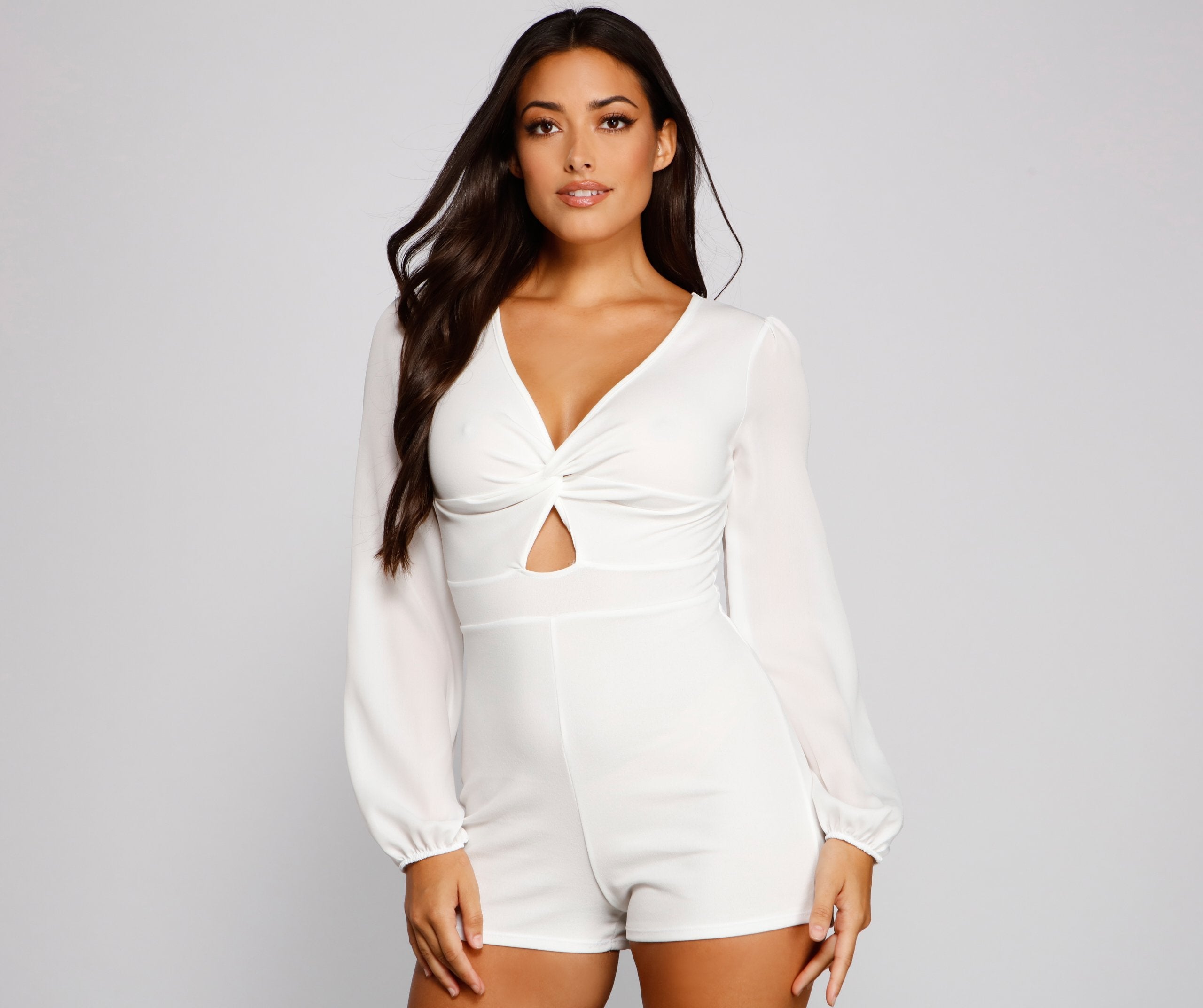 Downtown Chic Twist Front Romper - Lady Occasions