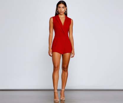 Elevated Chic Blazer Romper - Lady Occasions