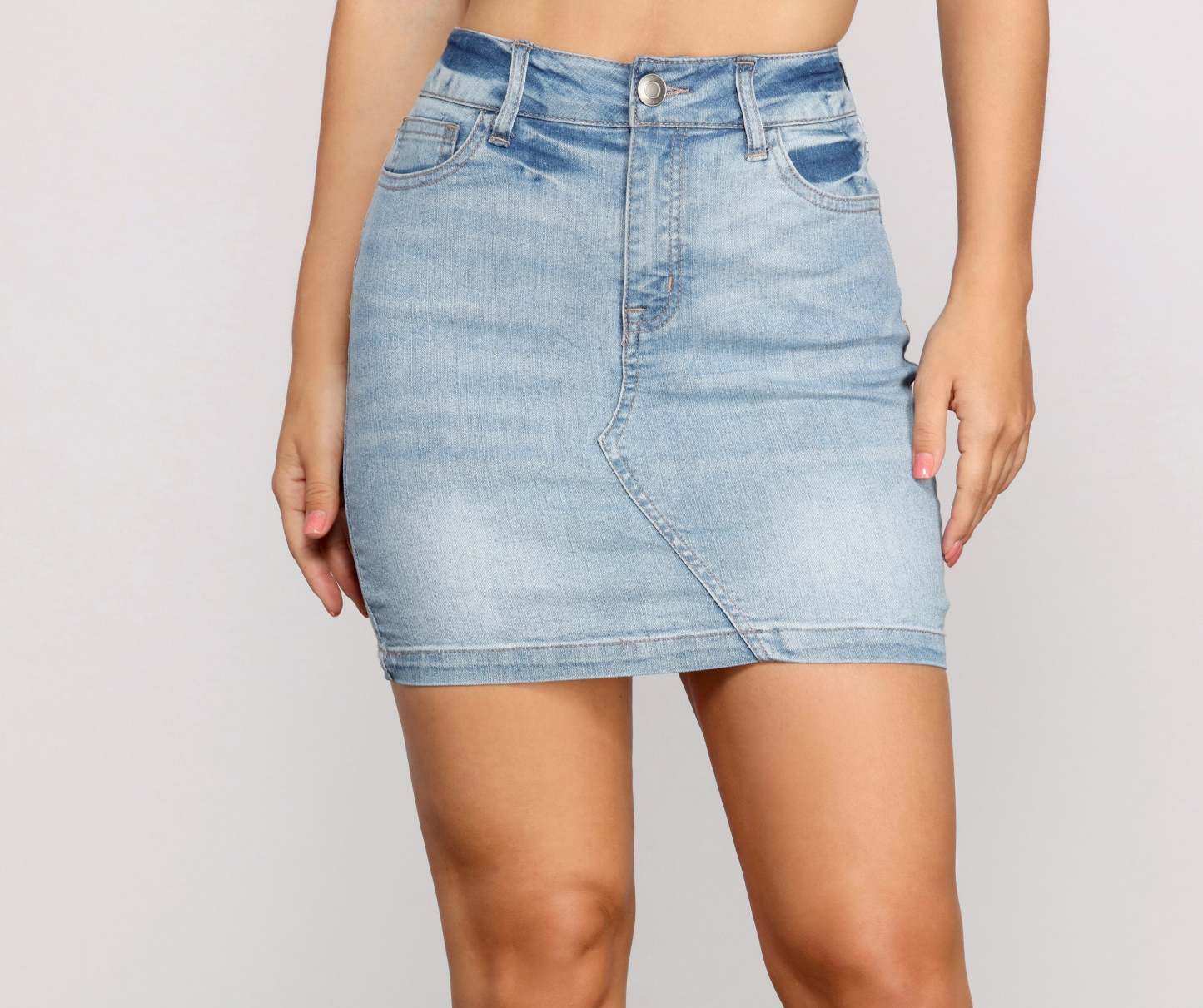 Cute And Classic Denim Mini Skirt - Lady Occasions