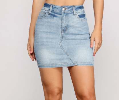 Cute And Classic Denim Mini Skirt - Lady Occasions