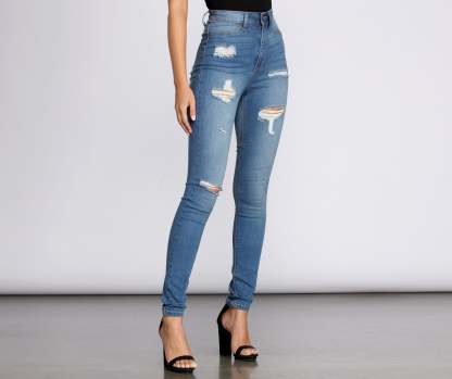 High Rise Super Destructed Skinny Jeans - Lady Occasions