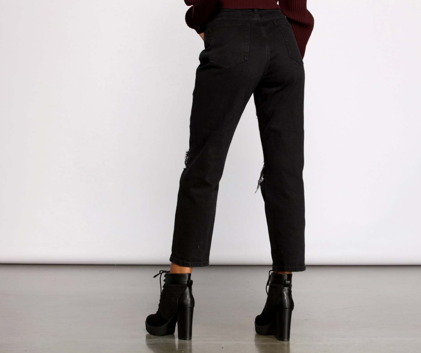On the Edge High Rise Destructed Boyfriend Jeans - Lady Occasions