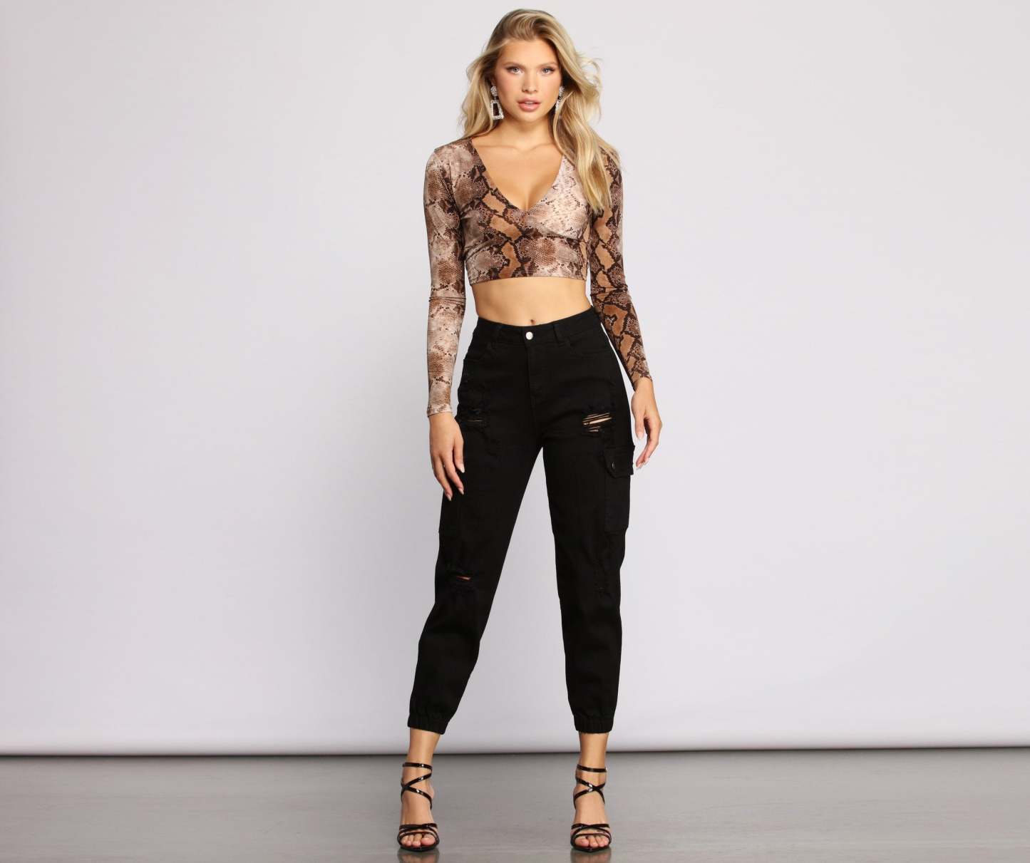High Rise Destructed Cargo Joggers - Lady Occasions