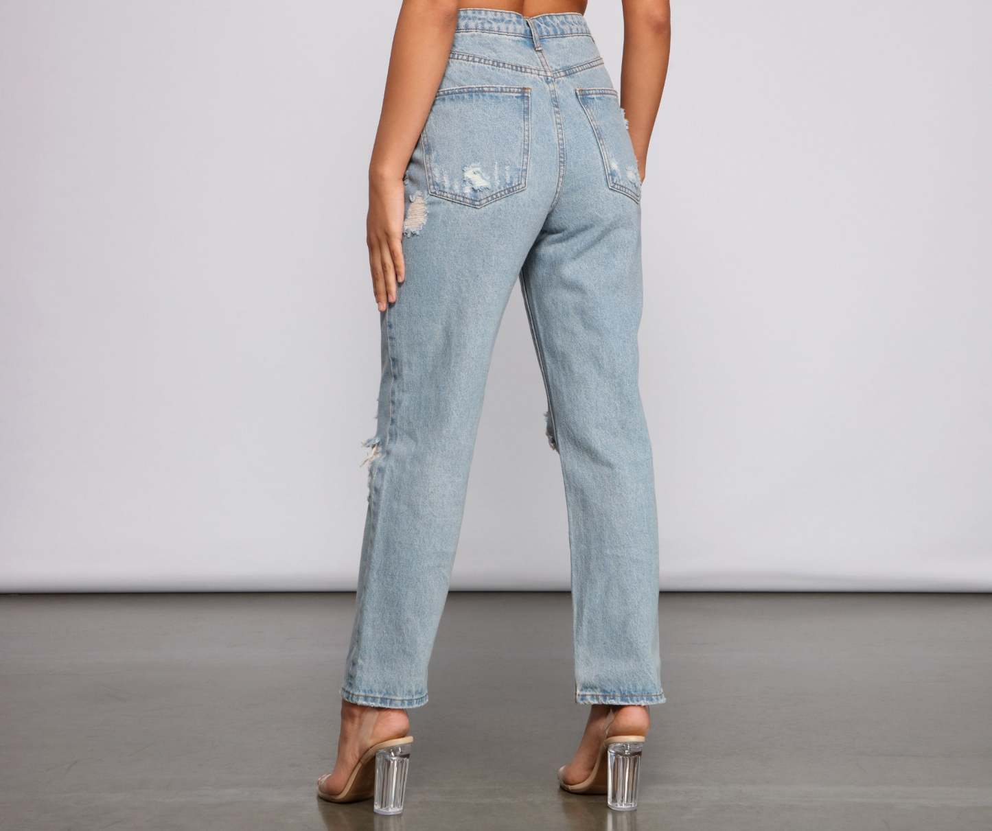 Classic Staple High Rise Destructed Boyfriend Jeans - Lady Occasions