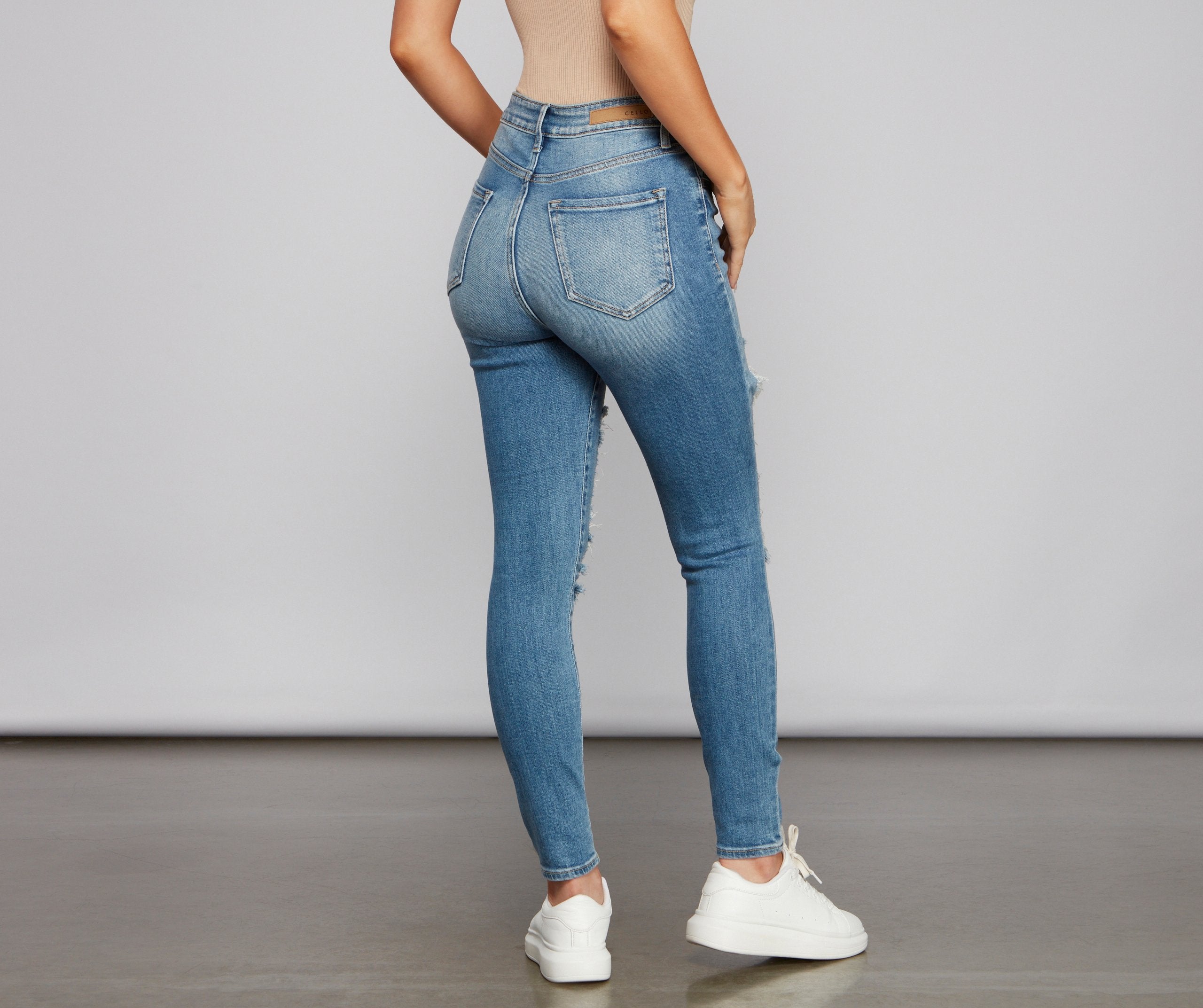 Girl Next Door Destructed Skinny Jeans - Lady Occasions