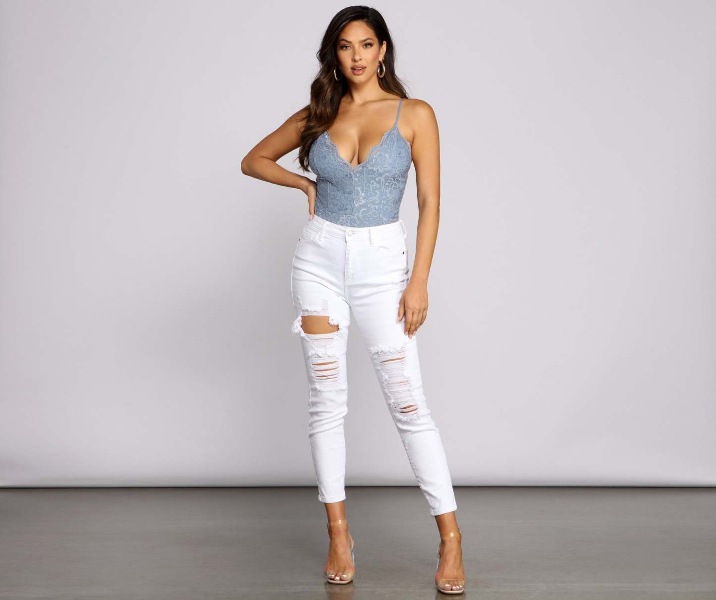 High-Rise Destructed Skinny Ankle Jeans - Lady Occasions