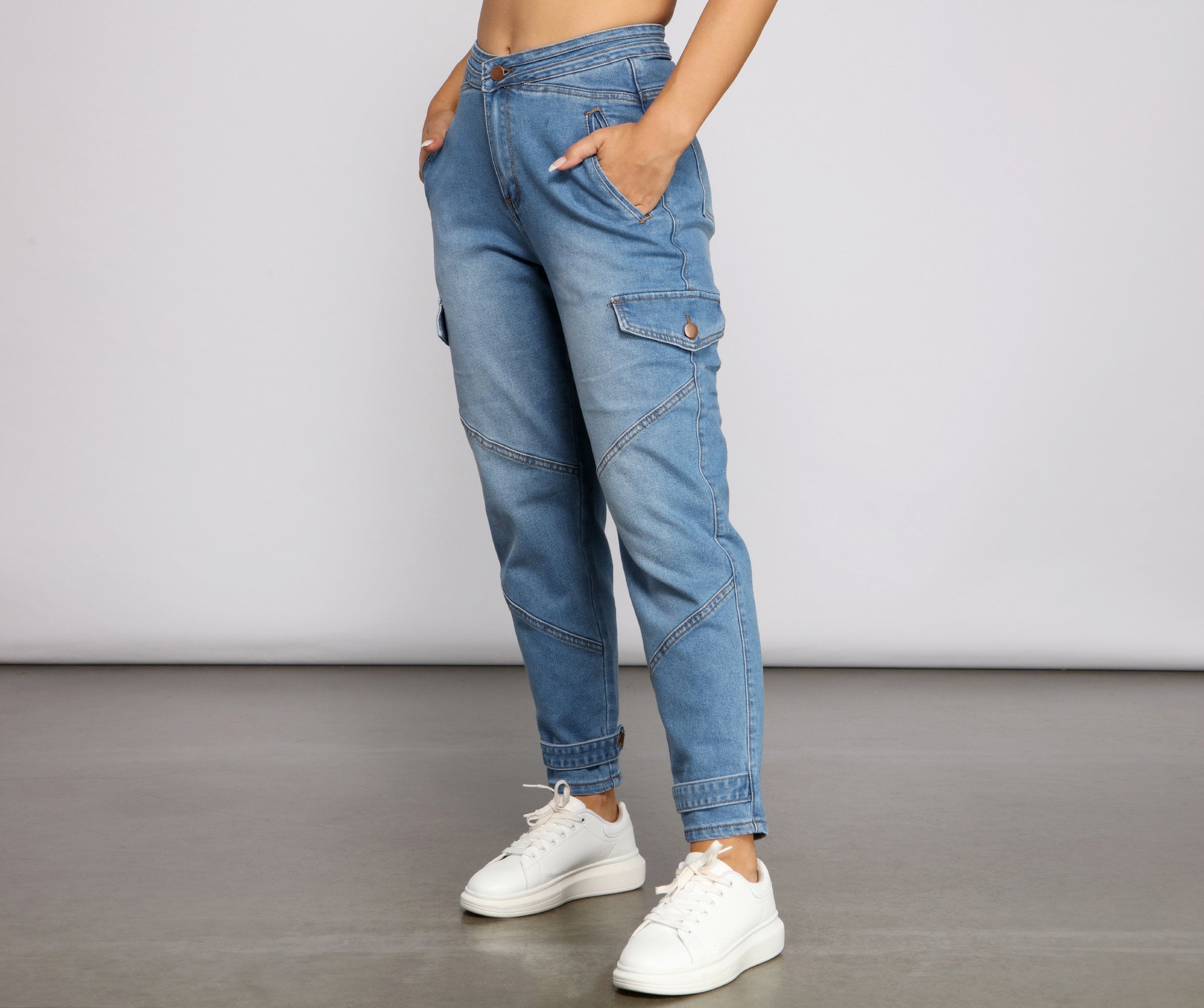 Such A Trendsetter Cargo Denim Joggers - Lady Occasions