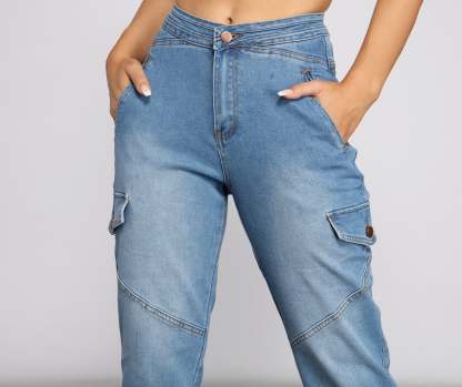 Such A Trendsetter Cargo Denim Joggers - Lady Occasions