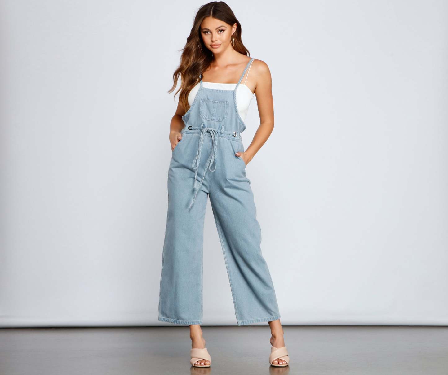 Girl Next Door Wide Leg Overalls - Lady Occasions