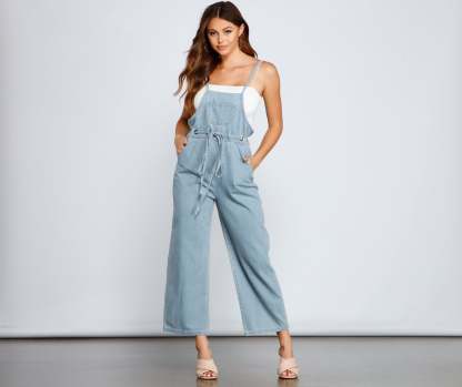 Girl Next Door Wide Leg Overalls - Lady Occasions