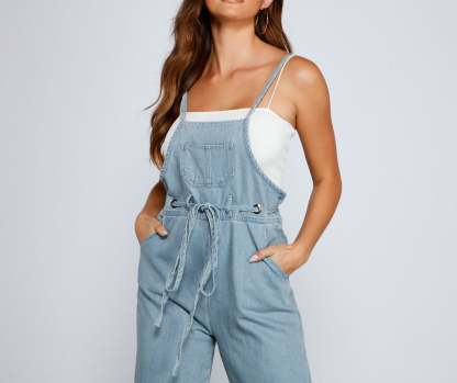 Girl Next Door Wide Leg Overalls - Lady Occasions