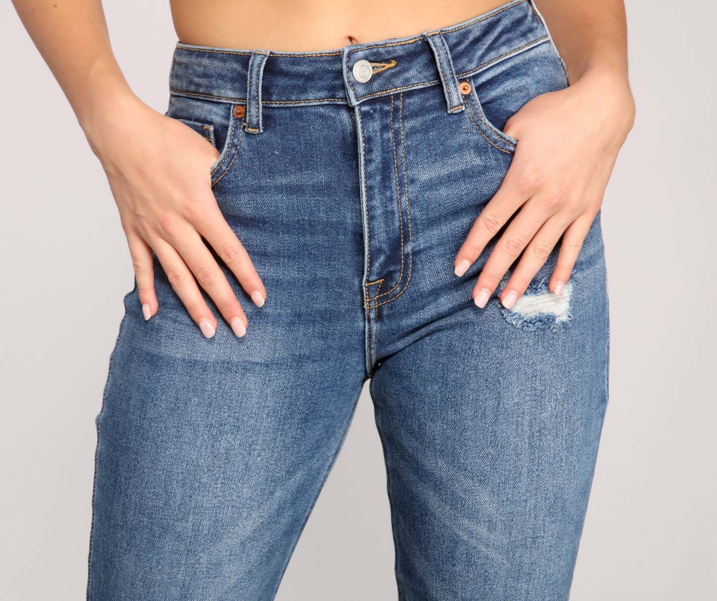 High Rise Basic Straight Leg Jeans - Lady Occasions