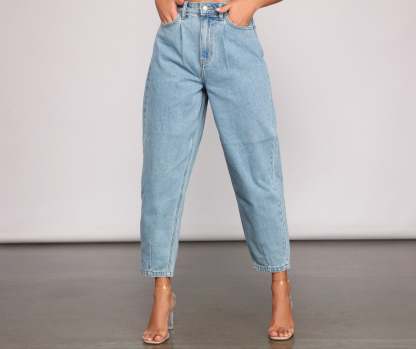 Essential High Rise Balloon Jeans - Lady Occasions