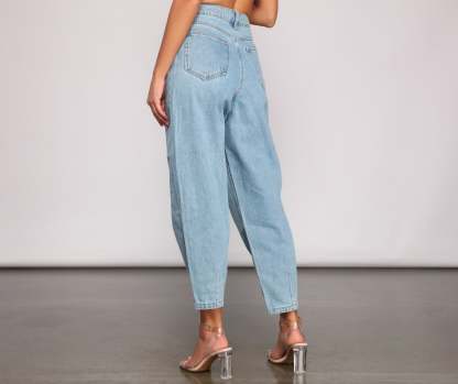 Essential High Rise Balloon Jeans - Lady Occasions