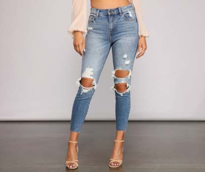 Stylish Staple High Rise Skinny Jeans - Lady Occasions