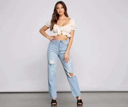 Iconic High Rise Destructed Boyfriend Jeans - Lady Occasions