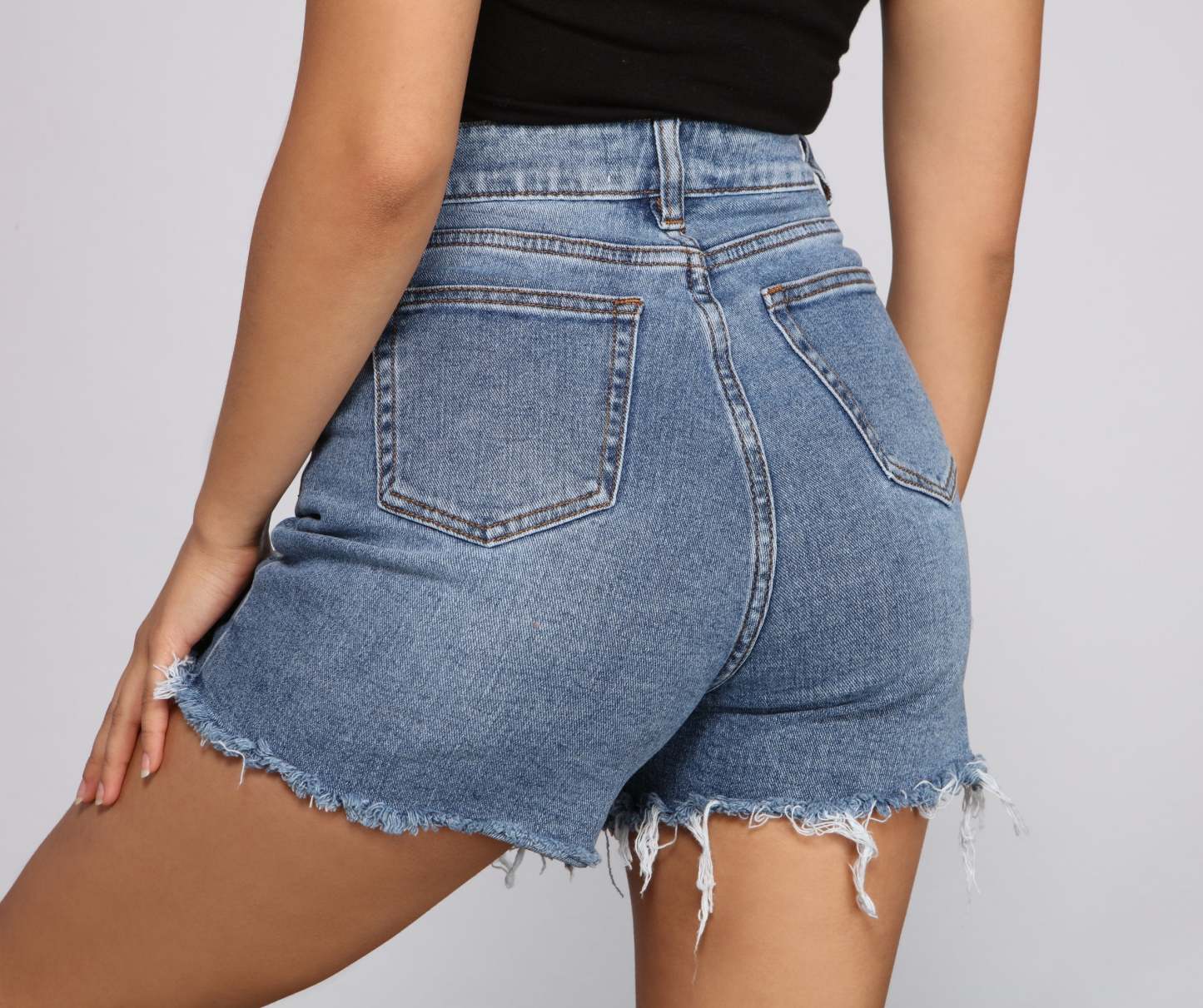 No Drama Destructed Denim Shorts - Lady Occasions
