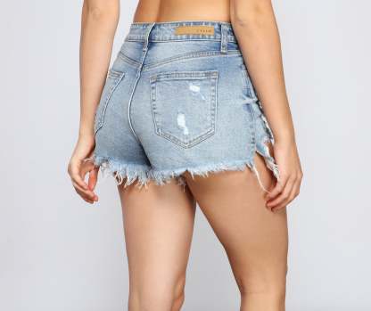 On The Rise Cutoff Denim Shorts - Lady Occasions