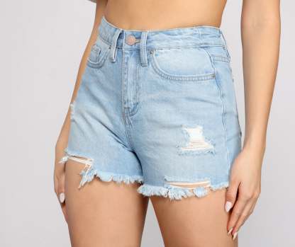 Sunny Days Ahead Cutoff Denim Shorts - Lady Occasions