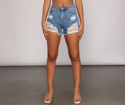 Distressed To Impress Cutoff Denim Shorts - Lady Occasions