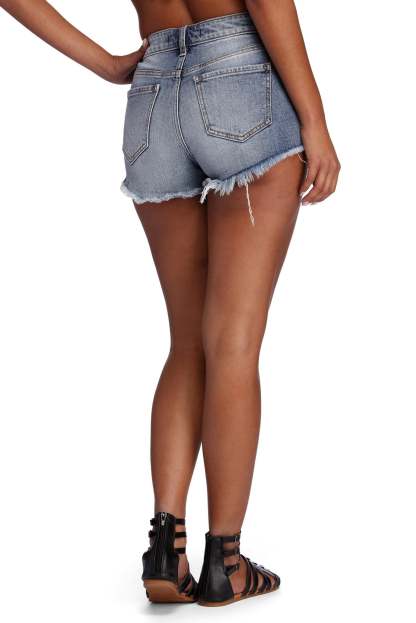 Lulu High Waist Frayed Shorts - Lady Occasions