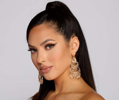 Golden Glow Chandelier Earrings - Lady Occasions