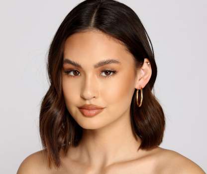 Trendy And Chic Three-Pack Hoops Set - Lady Occasions