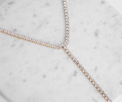 I Like To Be Extra Rhinestone Choker Lariat - Lady Occasions