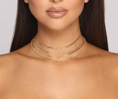 Dainty Chain Choker and Star Charm Multi Pack - Lady Occasions