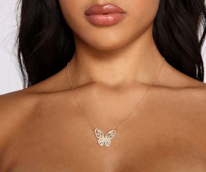 Flirty and Fluttery Butterfly Charm Necklace - Lady Occasions