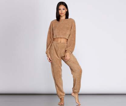 Cozier Than Ever Sherpa PJ Top - Lady Occasions
