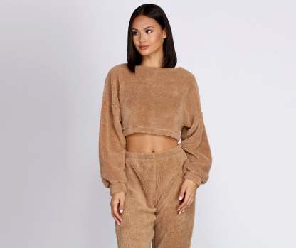 Cozier Than Ever Sherpa PJ Top - Lady Occasions