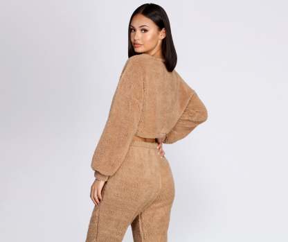 Cozier Than Ever Sherpa PJ Top - Lady Occasions