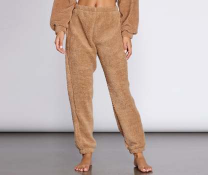 Cozier Than Ever Sherpa PJ Joggers - Lady Occasions