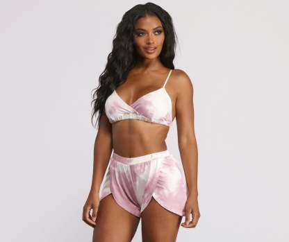 Cloud Dye Tulip Pajama Shorts - Lady Occasions