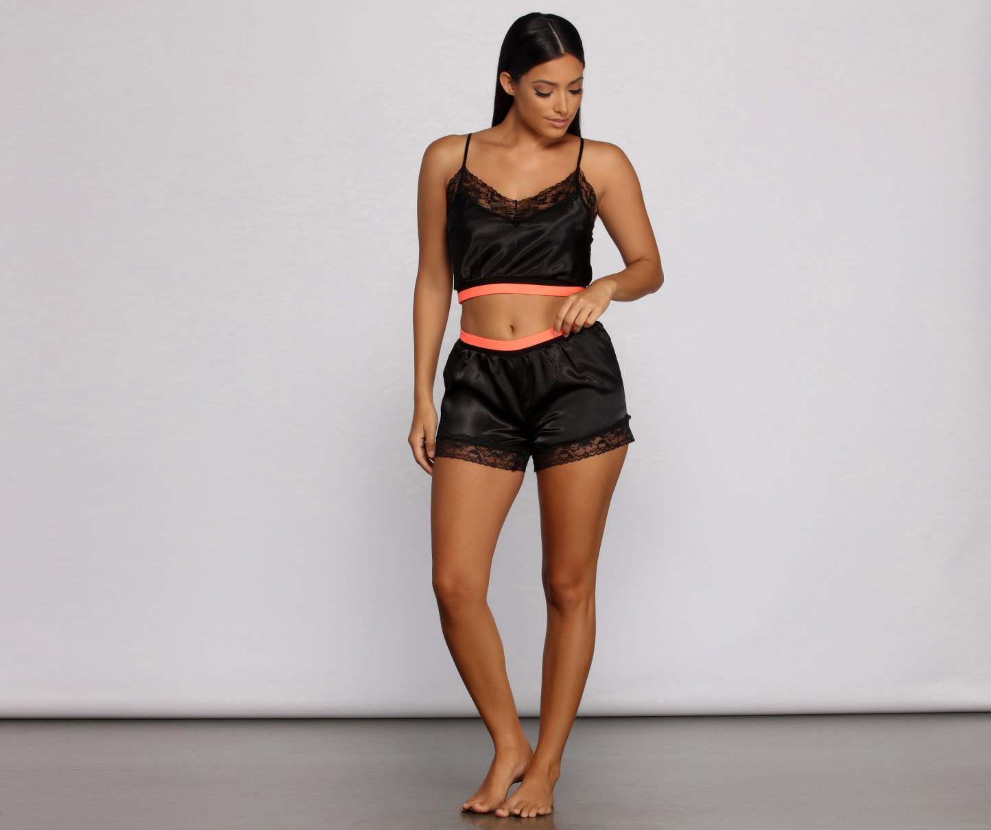 Feelin' Cute Pajama Satin Cami and Shorts - Lady Occasions