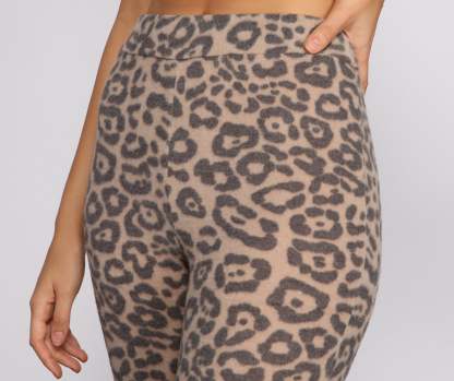 High Waist Leopard Print Pajama Leggings - Lady Occasions