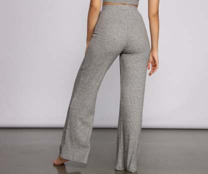 Basic Brushed Knit Pajama Pants - Lady Occasions