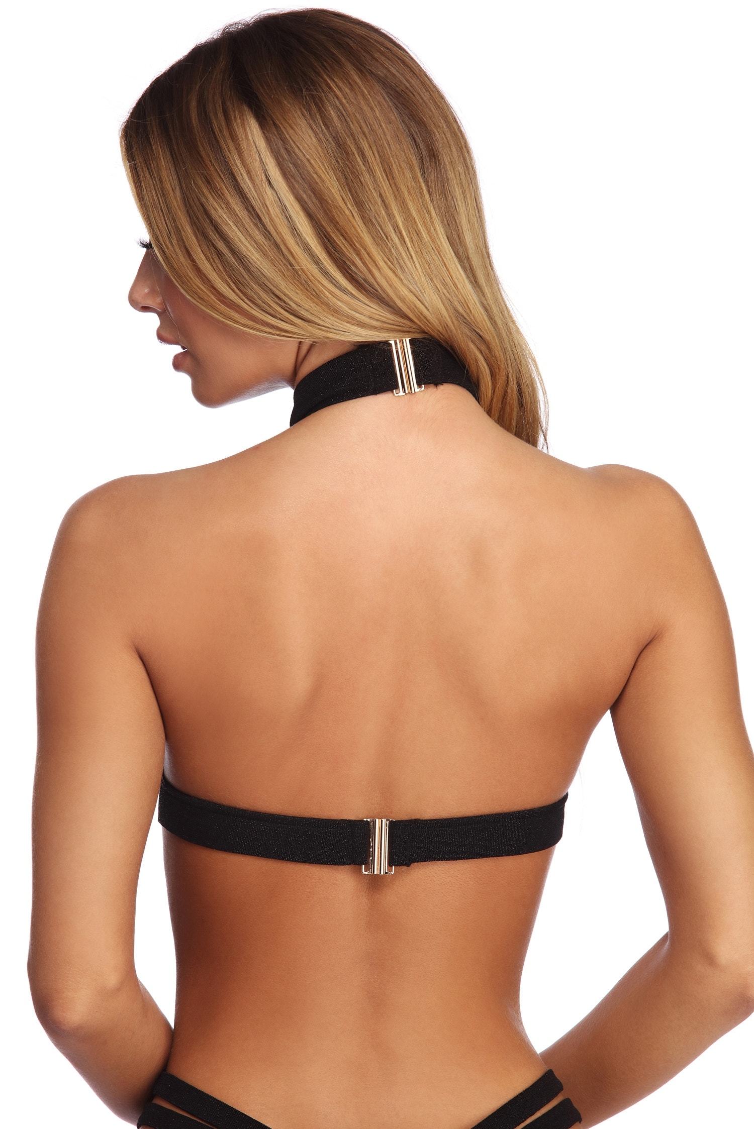 Strapped In Shimmer Swim Top - Lady Occasions