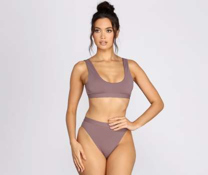 Minimal High Waist Swim Bottoms - Lady Occasions