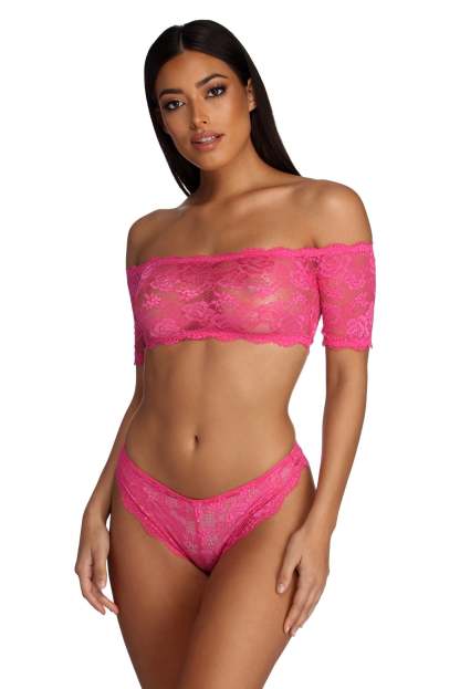 Lace Me Down Bralette Panty Set - Lady Occasions