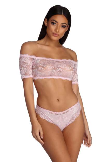 Lace Me Down Bralette Panty Set - Lady Occasions