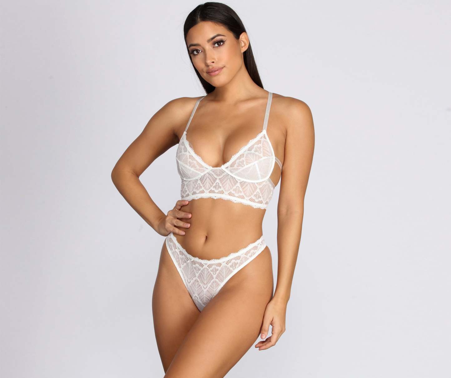 Dainty Sheer Lace Thong - Lady Occasions