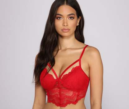 Lovestruck Caged Lace Longline Bra - Lady Occasions