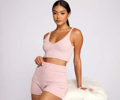 Cozy Chenille Pajama Bralette - Lady Occasions