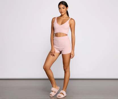 Cozy Chenille Pajama Bralette - Lady Occasions